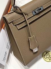 Hermès Etoupe Epsom Kelly 25 Sellier Palladium Hardware Size 25cm - 3