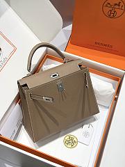 Hermès Etoupe Epsom Kelly 25 Sellier Palladium Hardware Size 25cm - 2
