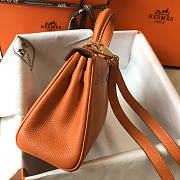 Hermès Orange Verso Sellier Mini Kelly 20cm of Chevre Leather with Palladium Hardware - 6