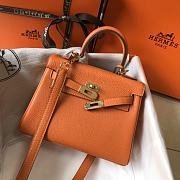 Hermès Orange Verso Sellier Mini Kelly 20cm of Chevre Leather with Palladium Hardware - 5