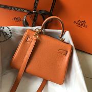 Hermès Orange Verso Sellier Mini Kelly 20cm of Chevre Leather with Palladium Hardware - 4