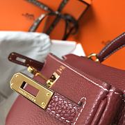 Hermes Chevre Chamkila Mini Kelly Sellier 20 Rouge H Size 20cm - 6