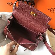 Hermes Chevre Chamkila Mini Kelly Sellier 20 Rouge H Size 20cm - 2