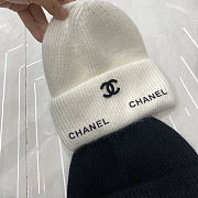 Chanel CC Logo Ribbed Beanie - 3