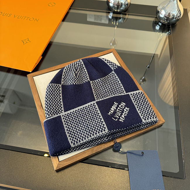 LV Damier Heritage Beanie Navy Blue M90842 - 1