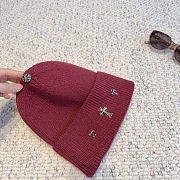 Chrome Cross Burgundy Beanie - 6