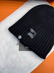 CHANEL Cap Cashmere Navy Blue Black & White - 5