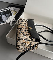 Chanel Calfskin Tweed Mixed Fibers Leopard Print Urban Essentials Small Shopping Bag Brown Black White - 5