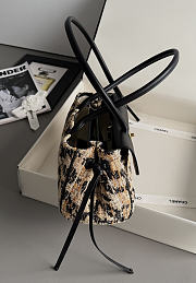 Chanel Calfskin Tweed Mixed Fibers Leopard Print Urban Essentials Small Shopping Bag Brown Black White - 2