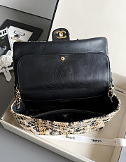 Chanel Tweed Mixed Fibers Leopard Print Small Souplissimo Maxi Flap Brown Black White Handbag - 5