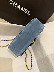 Chanel Suede Calfskin Mini Souplissimo Flap Dark Blue Size 13x20x6cm - 4