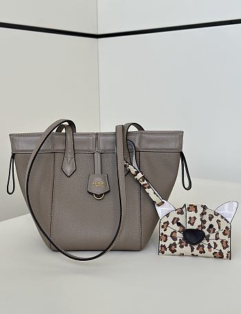 Fendi Mini Origami Shoulder Grey bag Gold-tone hardware Size 15x15x19cm