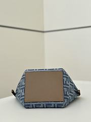 Fendi Origami Mini Dark blue FF denim fabric mini bag Size 15x15x19cm - 6