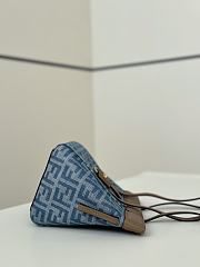 Fendi Origami Mini Dark blue FF denim fabric mini bag Size 15x15x19cm - 5