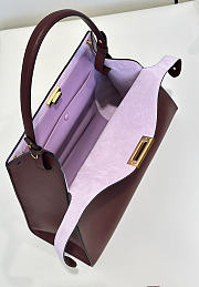 Fendi Dark brown leather and violet suede bag Size 43x16x32cm - 5