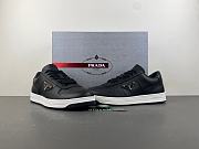 Prada Downtown Low Top Sneakers Leather Black Black White  2EE364_3LJ6_F0002 - 1