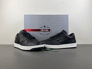 Prada Downtown Low Top Sneakers Leather Black Black White  2EE364_3LJ6_F0002
